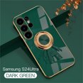 thumbnail image 1 of ELEHOLD for Samsung Galaxy S24 Ultra Cute Case Slim Thin Three-Dimensional Astronaut Hidden Ring Kickstand Finger Ring Holder Gold Plating Shockproof Galaxy S24 Ultra Case,Darkgreen, 1 of 12