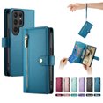 thumbnail image 1 of ELEHOLD for Samsung Galaxy S24 Ultra Flip Case, Wallet Zipper Magnetic Buckle Kickstand Wrist Strap Multifunctional Card Slots Wallet Business Case with Crossbody and Wrist Strap,Blue, 1 of 8