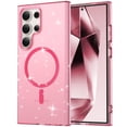 thumbnail image 1 of ELEHOLD for Samsung Galaxy S24 Ultra Glitter Clear Magentic Case,Transparent Clear Soft TPU Bling Shiny Design Compatible with Mag Safe Shockproof Fashion Girly Case for Samsung S24 Ultra,Pink, 1 of 7
