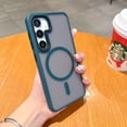 thumbnail image 1 of ELEHOLD for Samsung Galaxy S24 Ultra Magnetic Case Matte Translucent Clear Slim Fit Cover Compatible with Mag Safe Shockproof Anti-Scratch Samsung Galaxy S24 Ultra Cover,Darkgreen, 1 of 8
