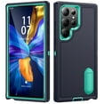 thumbnail image 1 of ELEHOLD for Samsung Galaxy S24 Ultra Rugged Protective Case Multi Layer Shockproof Hidden Kickstand Function Hybrid Silicone Hard PC Cover for Samsung S24 Ultra,Deep Blue, 1 of 7
