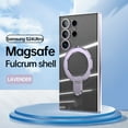 thumbnail image 1 of ELEHOLD for Samsung Galaxy S24 Ultra Slim Thin Lightweight Plating Clear Magentic Case with Folding Ring Holder Kickstand Compatible with Mag Safe Case Shockproof Cover for Galaxy S24 Ultra,Lavender, 1 of 9