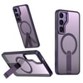 thumbnail image 1 of ELEHOLD For Samsung Galaxy S25 6.2Inch Slim Shockproof Magnetic Phone Case, Horizontal & Vertical Kickstand Rugged Cover, MagSafe Compatibe, with Metal Lens Ring, Purple, 1 of 6