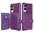 thumbnail image 1 of ELEHOLD for Samsung Galaxy S25 Edge Wallet Case Flip Card Slots Magnetic Clasp Slim Thin Shockproof Anti-Scratch Works with Magnetic Car Mount for Samsung Galaxy S25 Edge ,Purple, 1 of 6