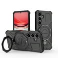 thumbnail image 1 of ELEHOLD For Samsung Galaxy S25+ Rugged Case Shock-Resistant Magnetic Ring Kickstand Military-grade Rugged Non-Slip Grip Case Wireless Charging Compatible ,Black, 1 of 6