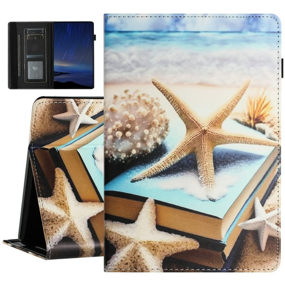 ELEHOLD for Samsung Galaxy Tab A 8.0 Case 2019, Galaxy Tab A 8 Inch (SM-T290/T295) Tablet Case with Card Slots, Multi-Angle Viewing Stand, Cute Pattern PU Leather Folio Flip Case,Starfish