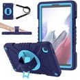 thumbnail image 1 of ELEHOLD for Samsung Galaxy Tab A7 Lite 8.7 (2021) Rugged Case, Shockproof Heavy Duty Protective Cover with 360 Rotation Handle Strap & Kickstand & Shoulder Strap for Tab A7 Lite T220/T225,Navy Blue, 1 of 7