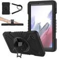 thumbnail image 1 of ELEHOLD for Samsung Galaxy Tab A7 Lite 8.7 (2021) Rugged Case, Shockproof Heavy Duty Protective Cover with 360 Rotation Handle Strap & Kickstand & Shoulder Strap for Tab A7 Lite T220/T225,Black, 1 of 7