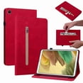 thumbnail image 1 of ELEHOLD for Samsung Galaxy Tab A7 Lite 8.7 inch 2021 Flip Leather Case PU Leather Wallet Proective Case with Card Slots Kickstand Zipper Pocket for Galaxy Tab A7 Lite SM-T220/T225, Red, 1 of 5