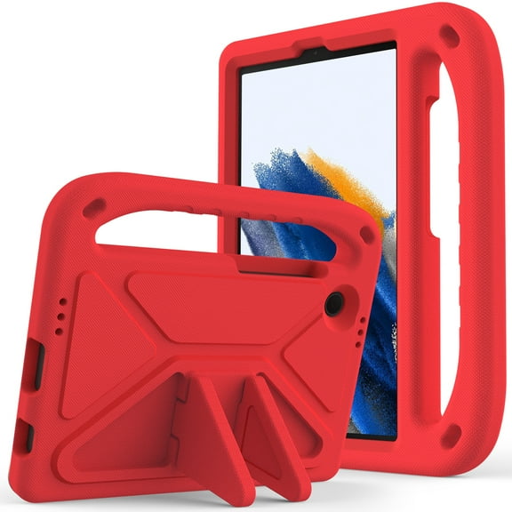 ELEHOLD for Samsung Galaxy Tab A9 8.7" 2023 Rugged Case Kids Friendly EVA Full Body Protective Handle Grip Kickstand Function Shockproof Kids Case for Samsung Galaxy A9 SM-X110 X115,Red