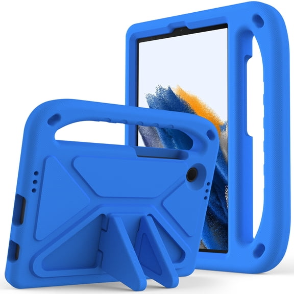 ELEHOLD for Samsung Galaxy Tab A9 8.7" 2023 Rugged Case Kids Friendly EVA Full Body Protective Handle Grip Kickstand Function Shockproof Kids Case for Samsung Galaxy A9 SM-X110 X115, Blue