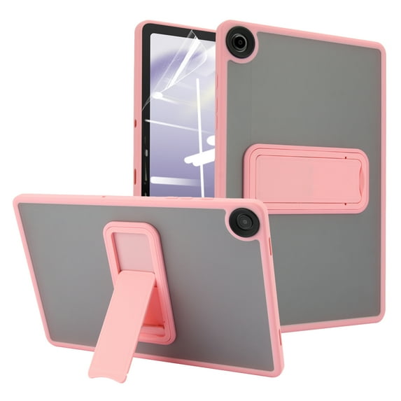 ELEHOLD For Samsung Galaxy Tab A9+ Military Garde Protection Case with HD Screen Protector ,Slim Rugged Cover, with Built-in Kicksatnd, Lens Protection, Pink+Screen Protector