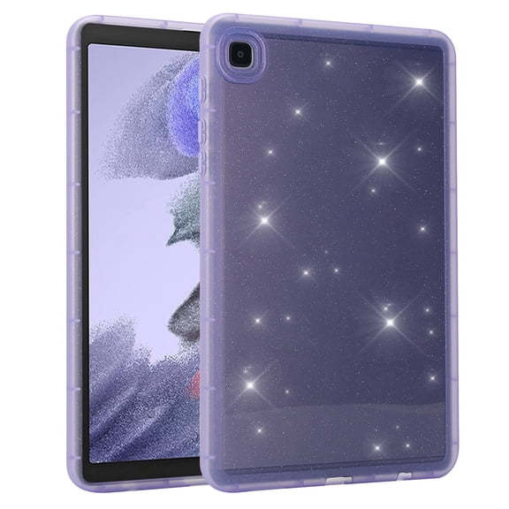 ELEHOLD For Samsung Galaxy Tab S8 Slim Glitter Clear Case Soft TPU Cover, Military Grade Proetction, Reinforced Shock-Absorbing Corner, Slim&Lightweight, Purple