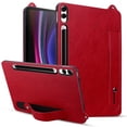 thumbnail image 1 of ELEHOLD for Samsung Galaxy Tab S9 Plus/S8plus/S7+/S7FE Case, Slim Fit Protective PU Leather Business Wrist Strap Stand Shock-Resistant Protective Case for Samsung Galaxy Tab S9 Plus,Red, 1 of 8