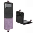 thumbnail image 1 of ELEHOLD for Samsung Galaxy Z Flip 3 2021 6.7" Wallet Case with Detachable Wrist Strap Handbag, Luxury PU Leather Flip Soft TPU Built-in Magnetic Card Slots Kickstand Function Shockproof Case,Purple, 1 of 4