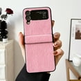 thumbnail image 1 of ELEHOLD for Samsung Galaxy Z Flip 3 Mink Horsehair Hinge Protection Case, Slim Fit Lightweight Raised Frame Camera Lens Protection Anti-Scratch Dustproof Case for ZFlip 3 6.7 inch,Pink, 1 of 9