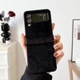 thumbnail image 1 of ELEHOLD for Samsung Galaxy Z Flip 3 Mink Horsehair Hinge Protection Case, Slim Fit Lightweight Raised Frame Camera Lens Protection Anti-Scratch Dustproof Case for ZFlip 3 6.7 inch,Black, 1 of 9