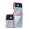 thumbnail image 1 of ELEHOLD for Samsung Galaxy Z Flip 4 Case, Slim Plating PC Transparent Hinge Protection Crystal Clear Rugged Phone Case for Samsung Galaxy Z Flip 4,Pink, 1 of 7