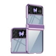 thumbnail image 1 of ELEHOLD for Samsung Galaxy Z Flip 4 Case, Slim Plating PC Transparent Hinge Protection Crystal Clear Rugged Phone Case for Samsung Galaxy Z Flip 4,Purple, 1 of 7