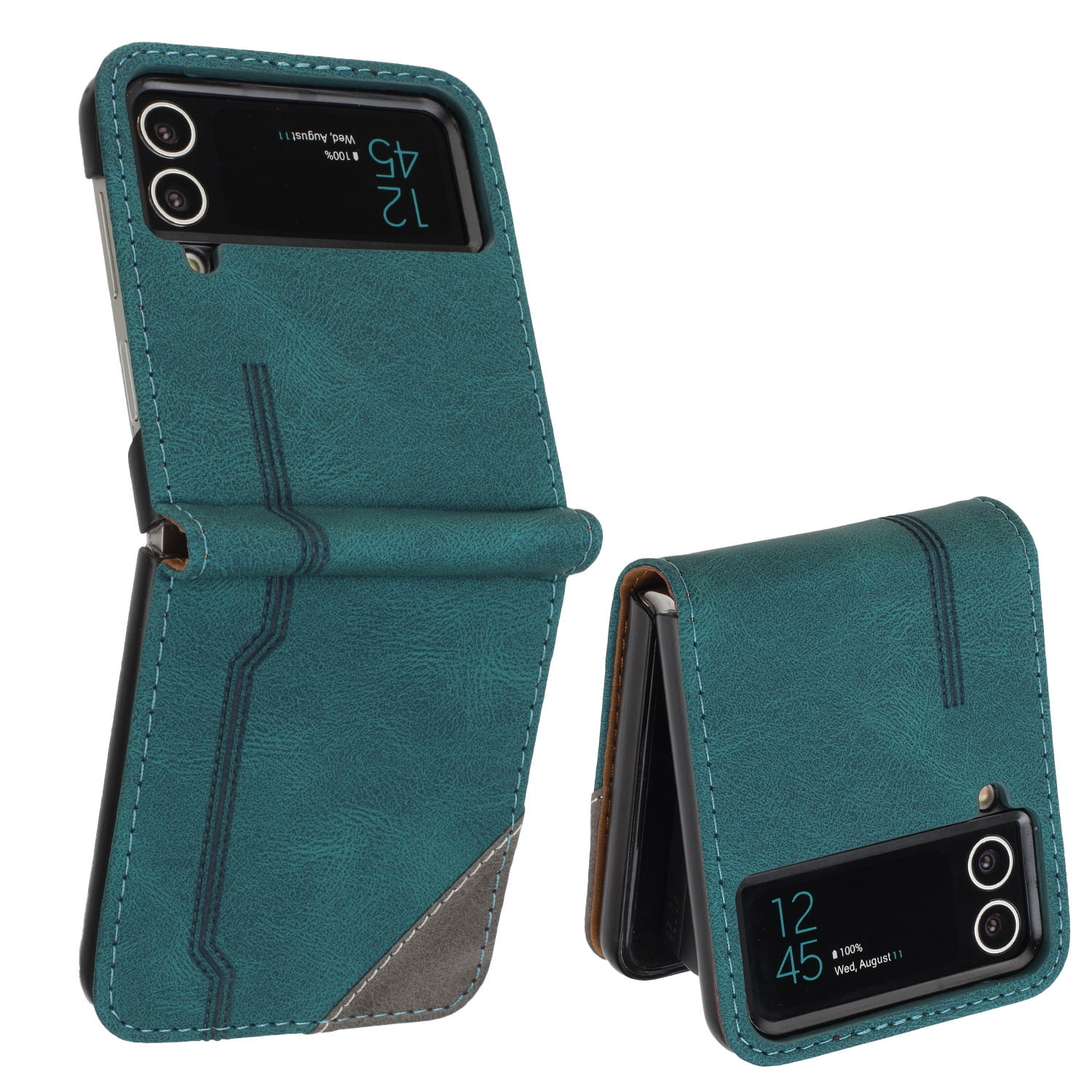 ELEHOLD for Samsung Galaxy Z Flip 4 Leather Case, Business
