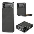 thumbnail image 1 of ELEHOLD for Samsung Galaxy Z Flip 4 Slim Folding Case Fiber Pattern Full Body Protection Shockproof Anti-Fingerprint Anti-Scratch Protective Case for Galaxy Z Flip 4, Black, 1 of 5