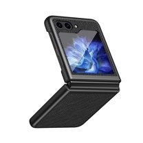 ELEHOLD for Samsung Galaxy Z Flip 5 2023 Leather Protective Case,Premium PU Leather Slim Lightweight Full Body Case Compatible with Galaxy Z Flip 5,Black