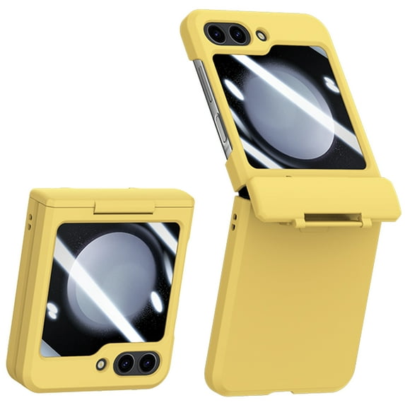 ELEHOLD for Samsung Galaxy Z Flip 5 Case,Full Body Protection with Built-in Front Screen Protector Hinge Protection Hard PC Shockproof Case for Galaxy Z Flip 5 2023,Yellow