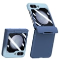 thumbnail image 1 of ELEHOLD for Samsung Galaxy Z Flip 5 Case,Full Body Protection with Built-in Front Screen Protector Hinge Protection Hard PC Shockproof Case for Galaxy Z Flip 5 2023,Cyan Blue, 1 of 8