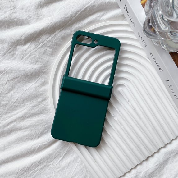 ELEHOLD for Samsung Galaxy Z Flip 5 Case, Full Body Shockproof Slim Fit Matte Rugged Hard PC Hinge Protection Skin Friendly Non-Slip Case for Samsung Galaxy Z Flip5 ,Darkgreen