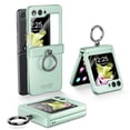thumbnail image 1 of ELEHOLD for Samsung Galaxy Z Flip 5 Case with Hinge Protection Ring Holder Built-in Small Screen Protector Full Body Shockproof Case for Samsung Galaxy Z Flip 5 2023,Green, 1 of 9