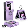 thumbnail image 1 of ELEHOLD for Samsung Galaxy Z Flip 5 Case with Hinge Protection Ring Holder Built-in Small Screen Protector Full Body Shockproof Case for Samsung Galaxy Z Flip 5 2023,Purple, 1 of 9