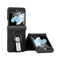 thumbnail image 1 of ELEHOLD for Samsung Galaxy Z Flip 5 Case, with Hinge Protection Ring Holder Handstrap Slim lightweight Full Protection with Small Screen Protector Case for Samsung Galaxy Z Flip 5 2023, Black, 1 of 10