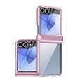 thumbnail image 1 of ELEHOLD for Samsung Galaxy Z Flip 5 Case, Slim Plating PC Transparent Hinge Protection Crystal Clear Case with Integrated Screen Protector for for Samsung Galaxy Z Flip 5,Pink, 1 of 7