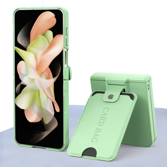 ELEHOLD for Samsung Galaxy Z Flip 5 Case with Small Screen Protector Hinge Protection, Z Flip 5 Wallet Case with Card Holder, Hybrid Shockproof Protective Full Body Case for Galaxy Z Flip5,Green