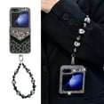 thumbnail image 1 of ELEHOLD for Samsung Galaxy Z Flip 5 Case, Women Girl Slim Hard PC Glitter Leopard Pattern Design Shock-Absorbent Protective Case with Lanyard for Samsung Galaxy Z Flip 5,Black, 1 of 9