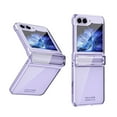 thumbnail image 1 of ELEHOLD for Samsung Galaxy Z Flip 5 Rugged Clear Case with Hinge Protection Transparent Clear Luxury Plating Shockproof Protective Case for Samsung Z Flip 5,  Purple, 1 of 6