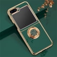 thumbnail image 1 of ELEHOLD for Samsung Galaxy Z Flip 5 Slim Case Electroplating Frame Design Lens Protection Metal Ring Holder Stand Function Compatible with Magnetic Car Mount Shockproof Lightweight Case,Green, 1 of 10