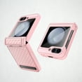 thumbnail image 1 of ELEHOLD for Samsung Galaxy Z Flip 6 Case, Slim Military Hard PC Hinge Protection Foldable Invisible Stand Full Body Shockproof Case with Front Screen Protector for Galaxy Z Flip 6,Pink, 1 of 8