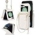 thumbnail image 1 of ELEHOLD for Samsung Galaxy Z Flip 6 Wallet Case,Soft Leather Card Slot Holder Zipper Purse Shockproof Protective Case with Shoulder Strap for Samsung Galaxy Z Flip 6,White, 1 of 1