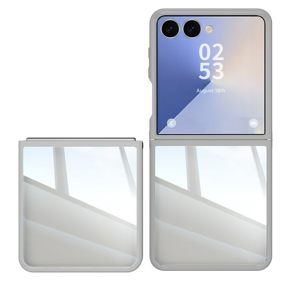 ELEHOLD for Samsung Galaxy Z Flip 7 2025 Case,Crystal Clear Non-Yellowing Shockproof Anti-Scratch Transparent Hard Back Slim Fit Case for Samsung Galaxy Z Flip 7 2025,Gray