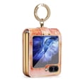 thumbnail image 1 of ELEHOLD for Samsung Galaxy Z Flip5 Fashion Leather Case,Beautiful Pattern with Plating Frame Glitter Sparkle Diamond Ring Holder Non-Slip Shockproof Case for Samsung Z Flip 5,Pink, 1 of 9