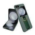 thumbnail image 1 of ELEHOLD for Samsung Galaxy Z Flip5 Hard PC Case with Built-in Screen Protector Leather Wristband Strap Ring Holder Slim Lightweight Shockproof Case for Samsung Galaxy Z Flip5,Green, 1 of 9