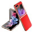 thumbnail image 1 of ELEHOLD for Samsung Galaxy Z Flip5 Plating Leather Case,Lychee Pattern Leather Premium Leather Shockproof Electroplated Protective Case for Samsung Galaxy Z Flip5,Red, 1 of 4