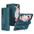 thumbnail image 1 of ELEHOLD for Samsung Galaxy Z Fold 3 2021 Heavy Duty Case, Tempered Glass Screen Protector Hinge Protction Hidden Magnetic Kickstand All-inclusive Case for Galaxy Z Fold 3 7.6 inch,Green, 1 of 7