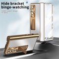 thumbnail image 1 of ELEHOLD for Samsung Galaxy Z Fold 3 5G 2021 6.7 inch Rugged Case, Aluminium Alloy Built-in Screen Flim Camera Lens Protector Hidden Kickstand Shockproof Case Cover for ZFold 3,Gold + Silver, 1 of 7