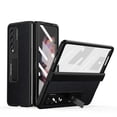 thumbnail image 1 of ELEHOLD for Samsung Galaxy Z Fold 3 5G 2021 7.6 Inch Case with Built-in Tempered Film, Hidden Backet Screen Protector Full Hinge Protection Hidden Kickstand Anti-Scratch Shockproof Case, Black, 1 of 7