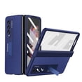 thumbnail image 1 of ELEHOLD for Samsung Galaxy Z Fold 3 5G 2021 7.6 Inch Case with Built-in Tempered Film, Hidden Backet Screen Protector Full Hinge Protection Hidden Kickstand Anti-Scratch Shockproof Case, Blue, 1 of 7