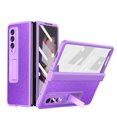 thumbnail image 1 of ELEHOLD for Samsung Galaxy Z Fold 3 5G 2021 7.6 Inch Case with Built-in Tempered Film, Hidden Backet Screen Protector Full Hinge Protection Hidden Kickstand Anti-Scratch Shockproof Case, Purple, 1 of 7