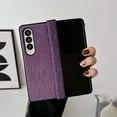 thumbnail image 1 of ELEHOLD for Samsung Galaxy Z Fold 3 Mink Horsehair Hinge Protection Case, Slim Fit Lightweight Raised Frame Camera Lens Protection Anti-Scratch Dustproof Case for ZFold 3 7.6 inch,Purple, 1 of 8