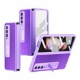 thumbnail image 1 of ELEHOLD for Samsung Galaxy Z Fold 3 Rugged Case, Hard PC＋Soft TPU Screen Protector Invisible Kickstand Hidden Bracket Anti-Scratch Shookproof Folding Case for ZFold 3 2021 7.6 inch, Purple, 1 of 6